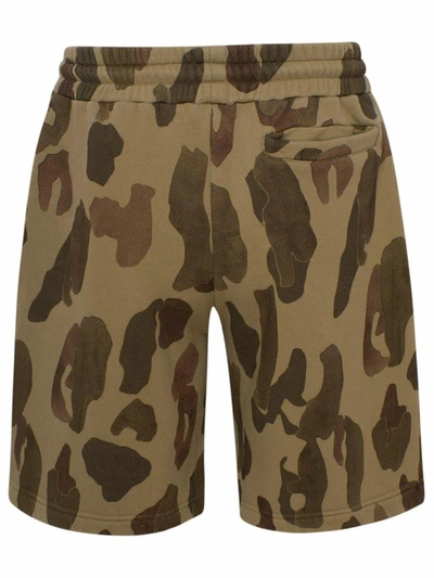 Shop Palm Angels Green Camouflage Shorts