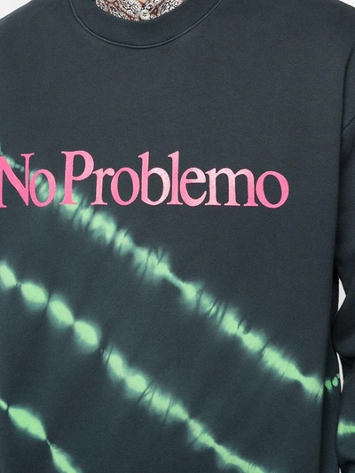 Shop Aries Jersey Sweatshirt With "no Problemo" Print In Black