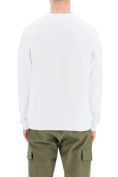 Shop Msgm Brushed Logo Sweatshirt In Off White