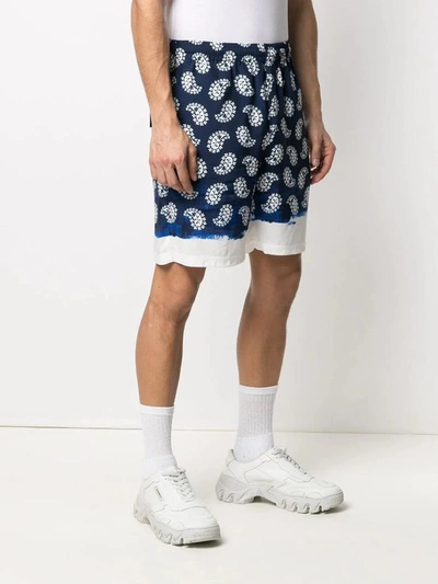 Shop Msgm Shorts In Navy