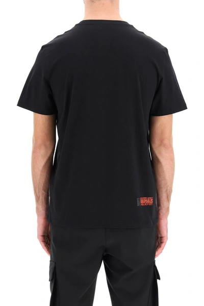 Shop Neil Barrett Bauhaus T-shirt In Black Red Black