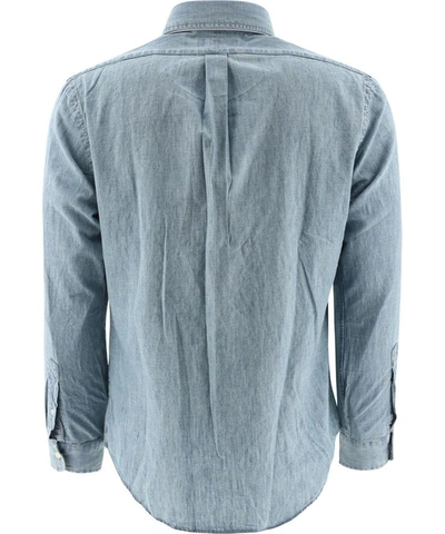 Shop Polo Ralph Lauren "pony" Denim Shirt In Light Blue