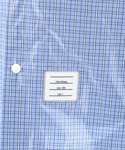 Shop Thom Browne "snap Front" Waterproof Overshirt In Light Blue
