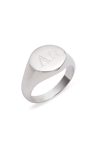 Shop Argento Vivo Personalized Signet Ring In Silver