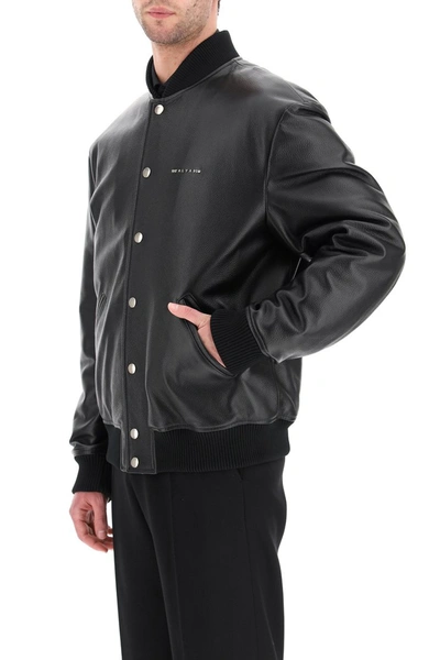 Shop Alyx 1017  9sm Leather Bomber Jacket In Black