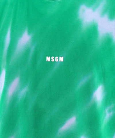 Shop Msgm Tie-dye T-shirt In Green