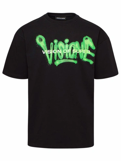 Shop Vision Of Super Black And Green Spray T-shirt