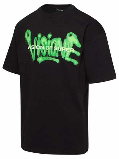 Shop Vision Of Super Black And Green Spray T-shirt
