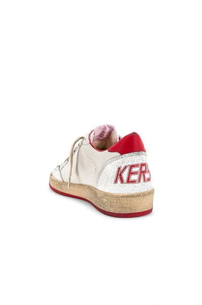 Shop Golden Goose Ballstar Sneaker In White & Strawberry Red