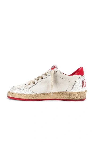 Shop Golden Goose Ballstar Sneaker In White & Strawberry Red