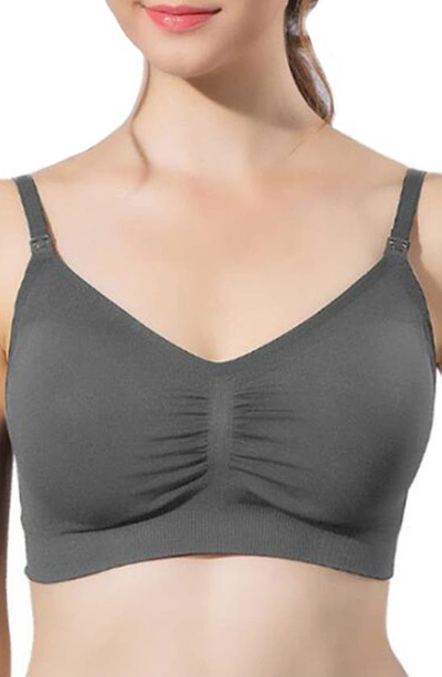 Shop Modern Eternity Seamless Maternity/nursing Bra In Grey