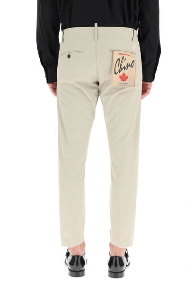 Shop Dsquared2 Cool Guy Chino Trousers In Stone