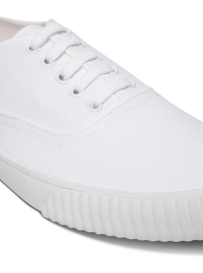 Shop Thom Browne White Cotton Canvas Heritage Sneakers