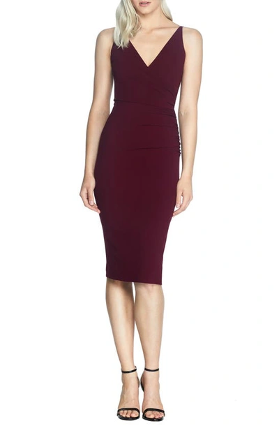 Shop Dress The Population Anita Crepe Cocktail Dress In Burgundy