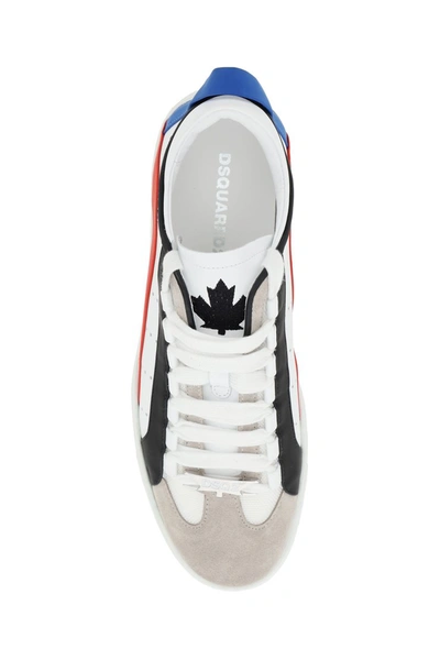 Shop Dsquared2 551 Lace-up Sneakers With Logo In Bianco Rosso