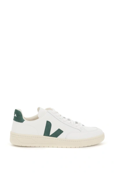 Shop Veja V-12 Leather Sneakers In Extra White Cyprus