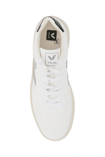 Shop Veja C.w.l. V-10 Vegan Leather Sneakers In White Oxford Grey Black