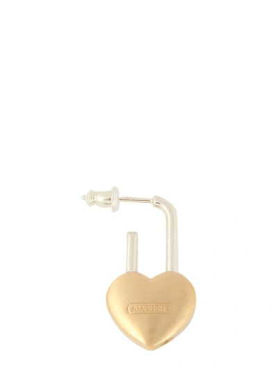 Shop Ambush Small Padlock Earrings In Gold