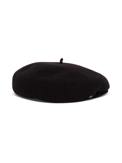 Shop Marine Serre Moon Classic French Beret In Black Felted Wool