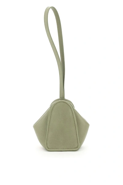 Shop Lemaire Leather Bucket Purse In Sage