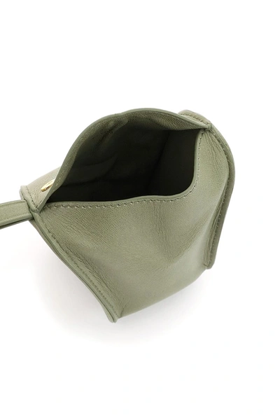 Shop Lemaire Leather Bucket Purse In Sage