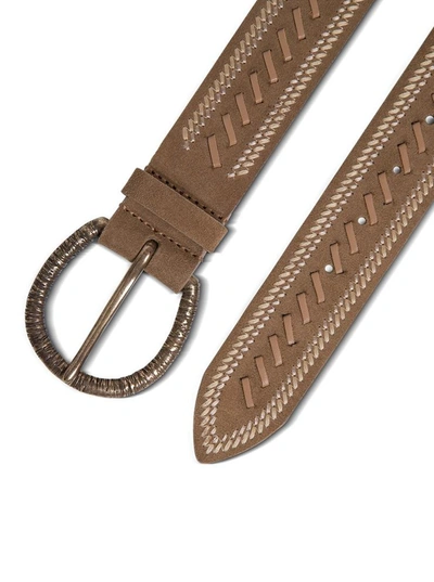 Shop Alberta Ferretti Beige Suede Leather Belt
