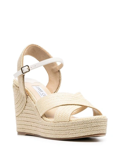 Shop Jimmy Choo Dellena Beige Rope Wedges