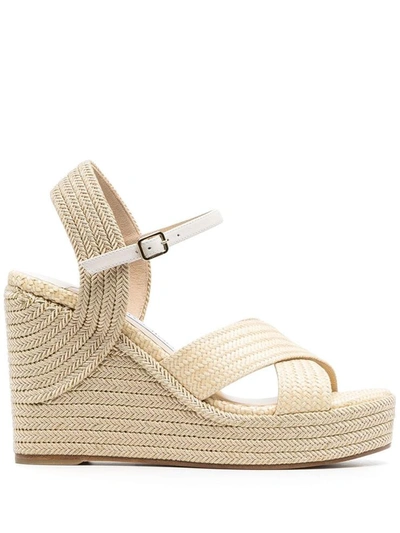 Shop Jimmy Choo Dellena Beige Rope Wedges