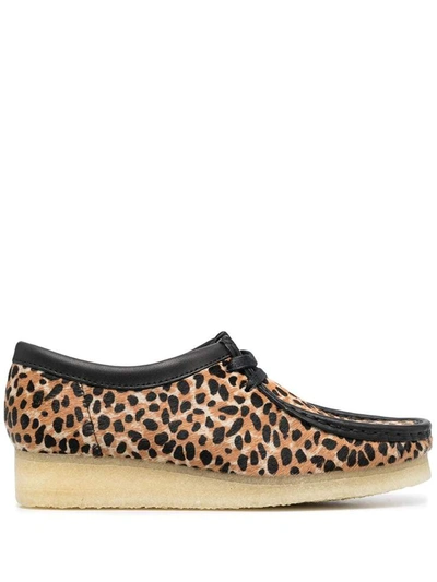 Clarks Brown Wallabee Leopard-print Shoes | ModeSens