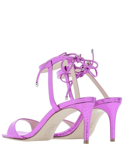 Shop Schutz Metallic Leather Sandals In Purple