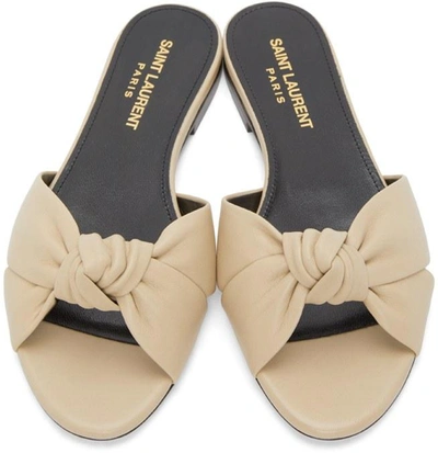 Shop Saint Laurent Sandals In Bianco