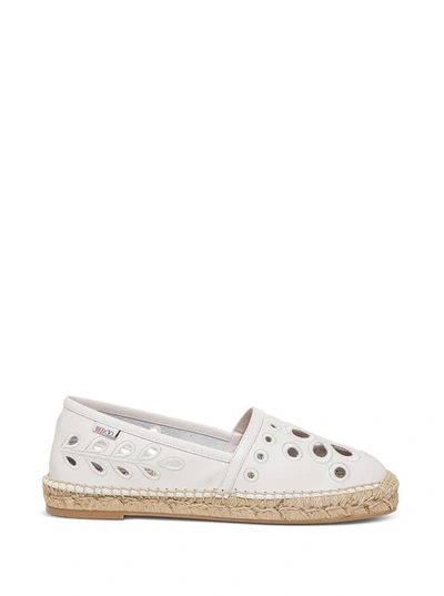 Shop Redv Perforated Espadrilles In White Leather