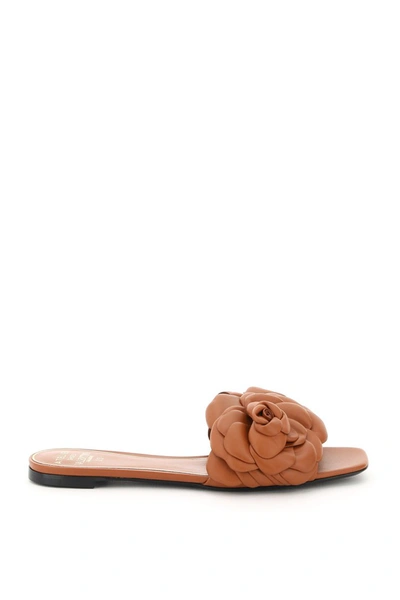 Shop Valentino Garavani Atelier Shoes 03 Rose Edition Mules In Cuoio