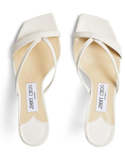 Shop Jimmy Choo Maelie White Leather Mules