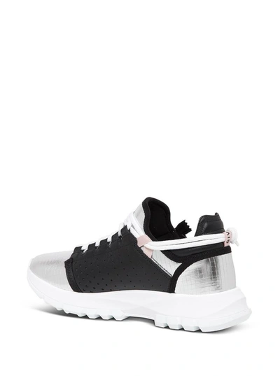 Shop Givenchy Spectre Low Runners Sneakers In Metalized Ripstop With Zip In Black