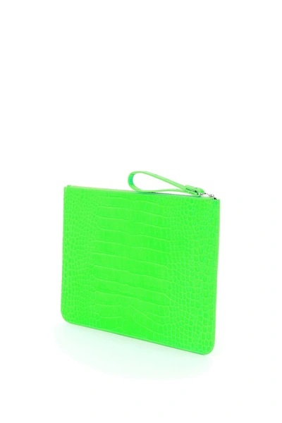 Shop Balenciaga Cash Large Pouch In Fluo Green L Black