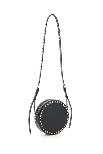 Shop Valentino Garavani Rockstud Round Bag In Nero