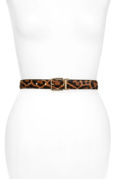 Shop Dolce & Gabbana Leopard Print Genuine Calf Hair Belt