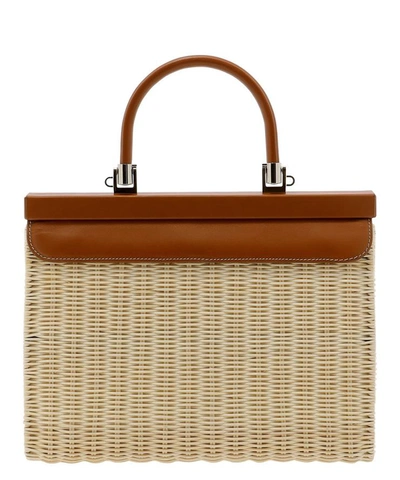 Shop Rodo "paris Willow" Handbag In Beige