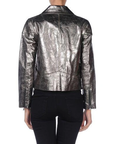 Shop Marc By Marc Jacobs Leather Jacket In Lead