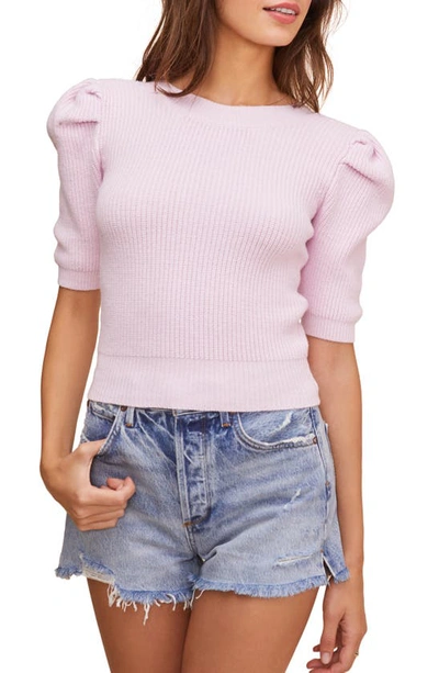 Shop Astr Villa Puff Sleeve Sweater In Lilac