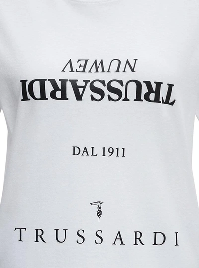 Shop Trussardi White  Jersey Multi-logot-shirt