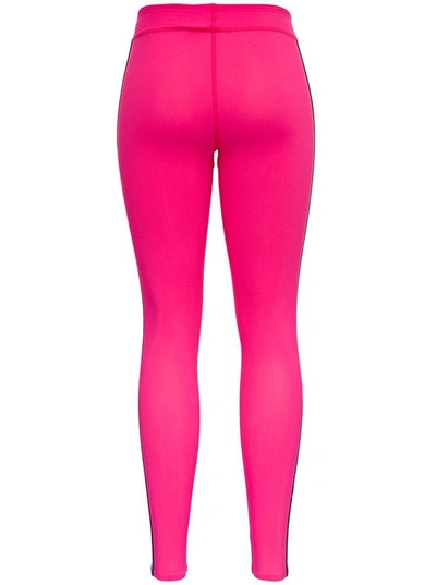 Shop Off-white Athleisure Leggings With Side Logo Bands In Fuxia