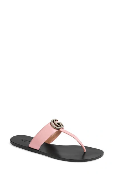 Shop Gucci Gg T-strap Sandal In Wild Rose