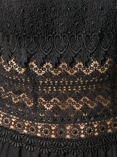 Shop Charo Ruiz Joya Black Dress In Perforated Cotton