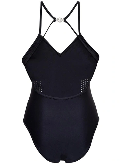 Shop Marine Serre One-piece Swimsuit With Logo In Black