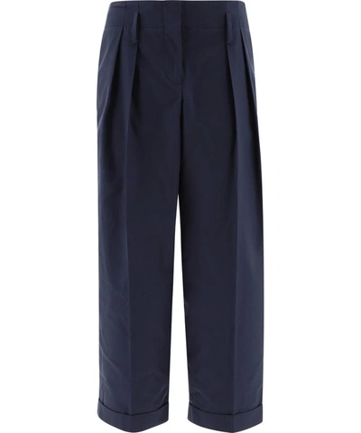 Shop Alexander Mcqueen Tailored Cuffed Pants In Blue