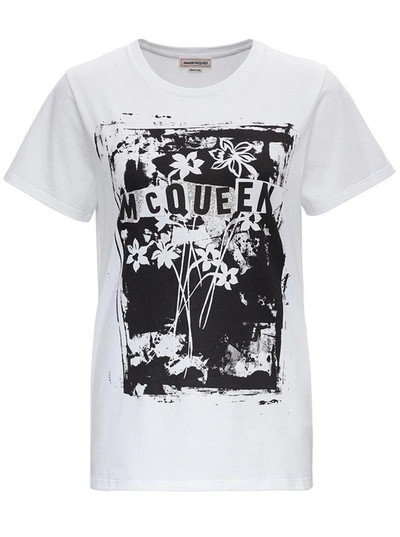 Shop Alexander Mcqueen Jersey T-shirt With Front Print In White