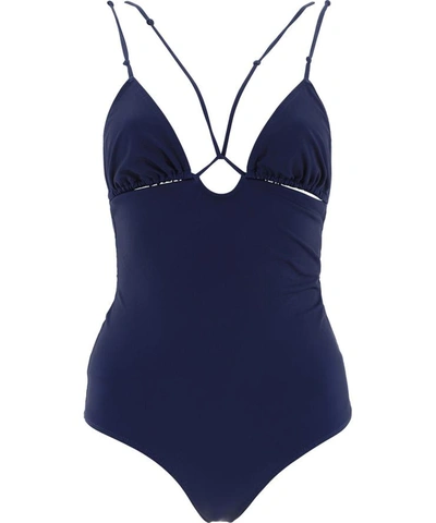 Shop Jacquemus "pila" Swimsuit In Blue