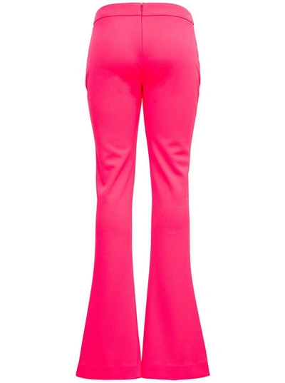 Shop Balmain Fluo Pink Flared Pants